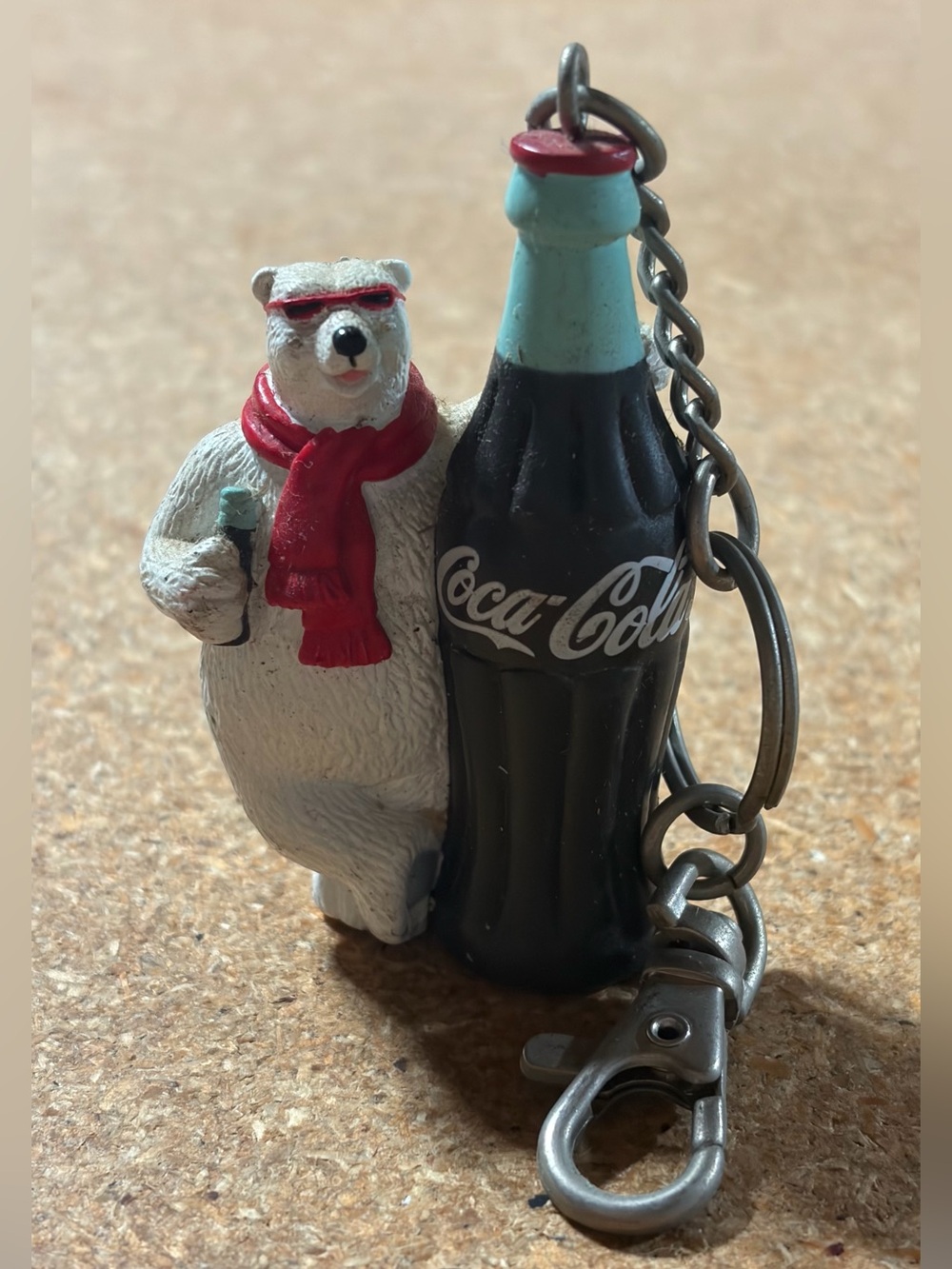 Vintage 90s Coca-Cola Polar Bear Coke Bottle Keychain